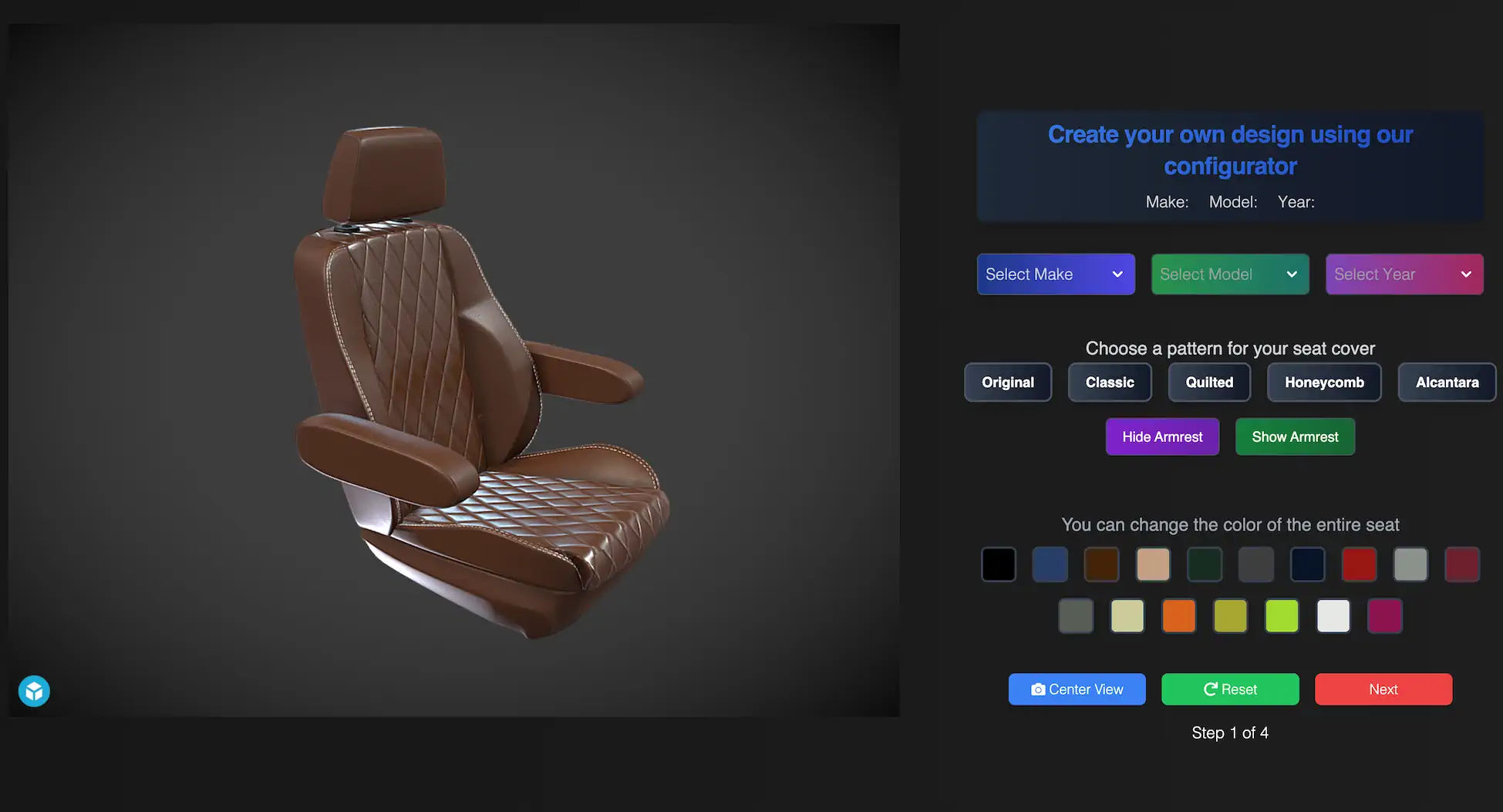 Ejemplo de configurador 3D